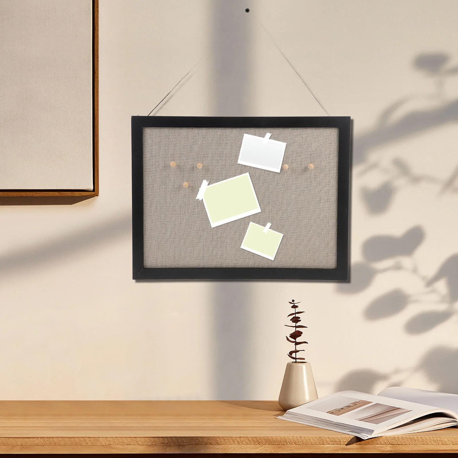 

Thick Wall Bulletin Board Cork ABS Backing Large Memo Notice Board for Office Home Linen Surface Pushpin Friendly Note Wall