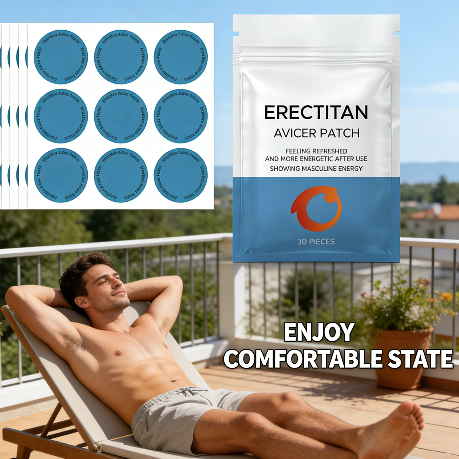 Male Nursing Comprehensive Patch Showing Masculine Energy Maintain Male Functional Vitality Refreshing Daily Body Care Patches