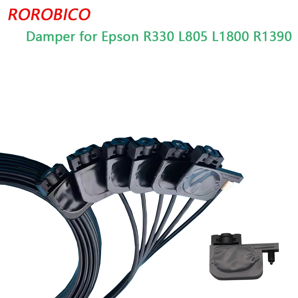 6 peças linha/cor tubo de tinta mangueira linha 1m com uv quadrado pequeno amortecedor parafuso porcas oring para epson r330 t50 l805 l1800 r1390
