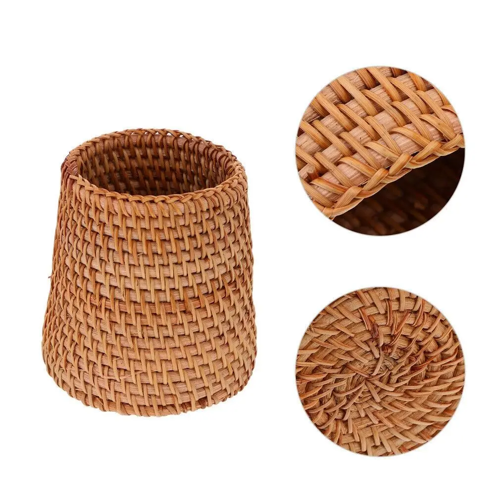 New Rattan Pencil Holder Handmade Home Decoration Pen Container Household Tableware Storage Sundries Storage Basket