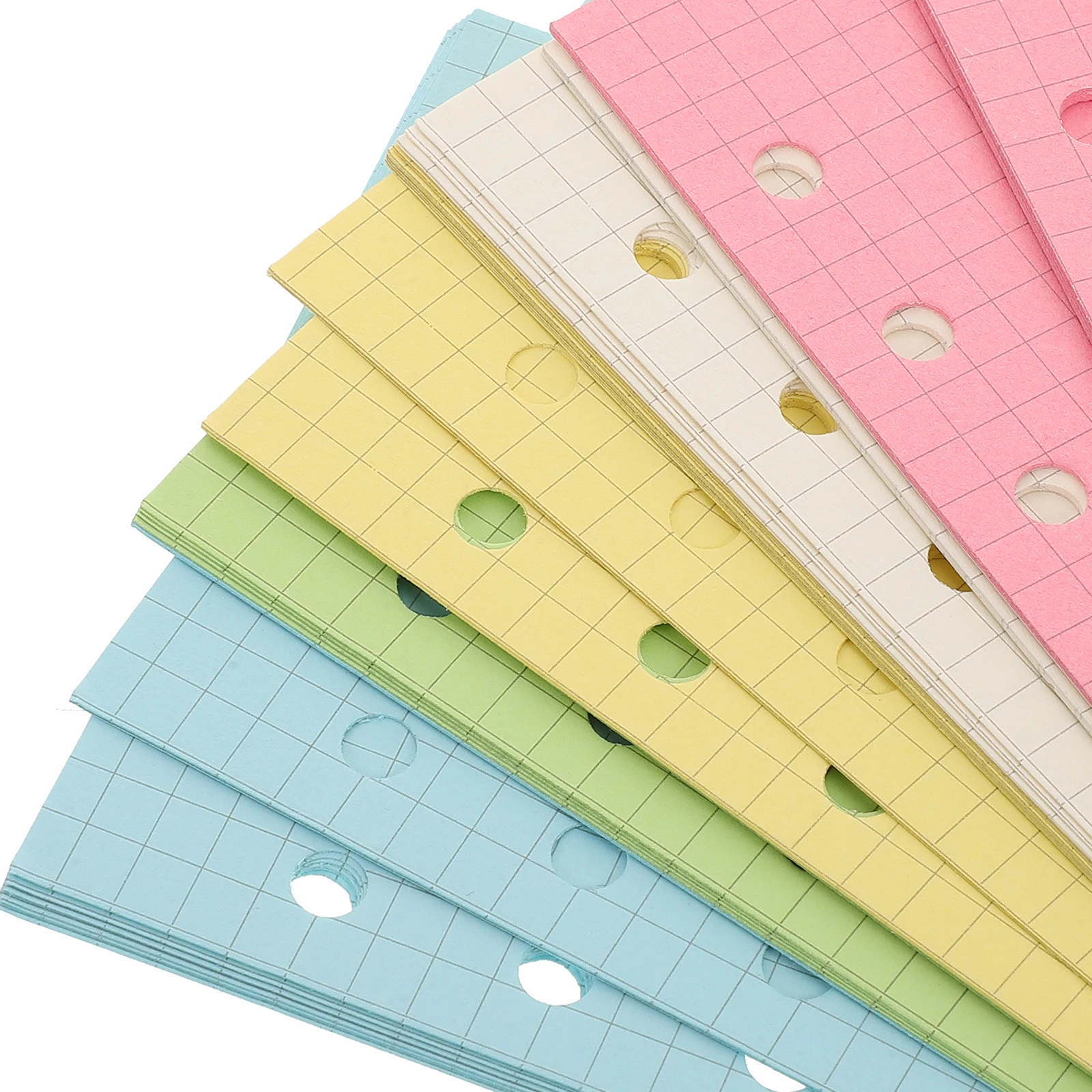 250Pcs A6 Binder Planner Inserts Thick Paper Refill Pages 5 Colorful Sheets Six-Hole Design for Notebooks Journals Study Notes