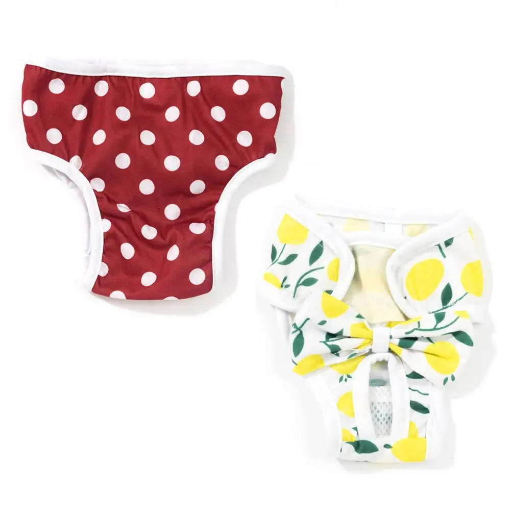 Cute Pet Physiological Menstrual Hygiene Pants Reusable Sanitary Doggie Diapers Washable Female Dog Shorts Underwear Briefs