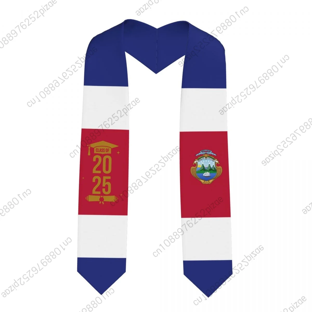 

Новый флаг Коста-Рики, класс 2025, 183*13 см, выпускной палантин, шарф с поясом для международных студентов, гордый