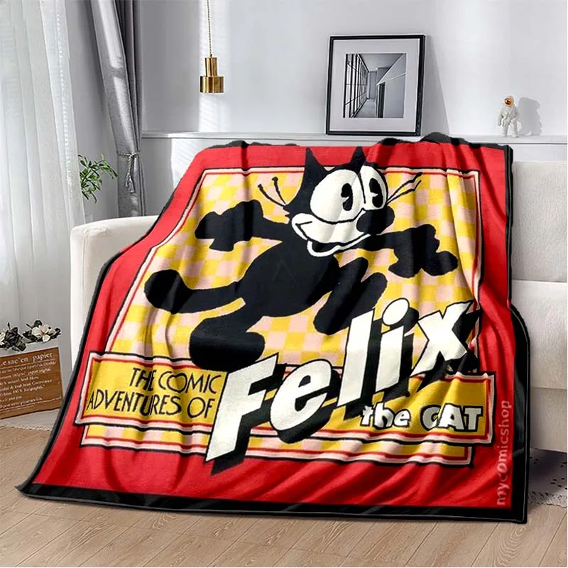 Cartoon Felix The Cat Blanket,Super Soft Flannel Throw Blankets Warm for Living Room Bedroom Couch Sofa and Car,brithday Gifts