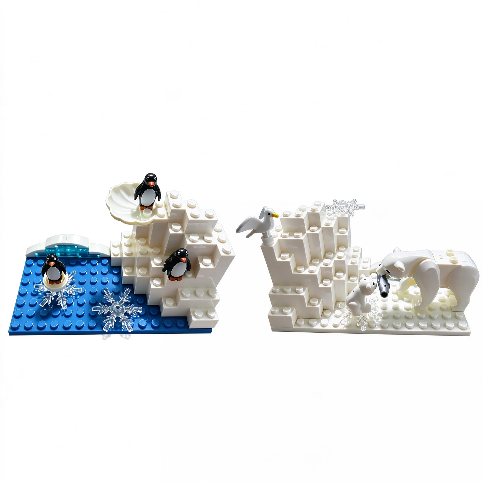 MOC City Park Zoo Farm Antarctic Arctic Bear Educational Building Block Toy DIY Creative Set Scene Model Christmas Gift