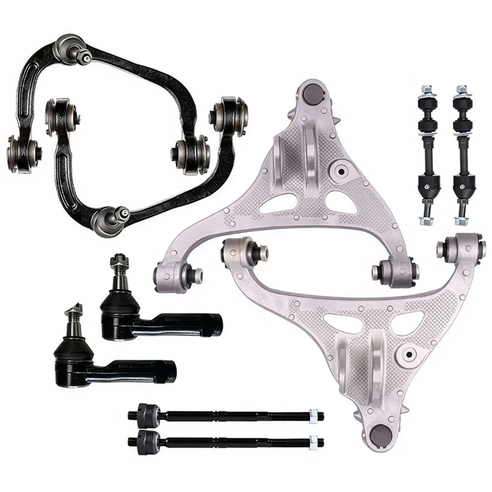 10Pcs Chassis Parts Front Upper Lower Control Arms Suspension Kit Fit 4.2 4.6 5.4 L For Ford F-150 4.2L 4.6L 5.4L 2005 - 2008