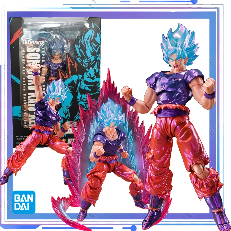 In Stock Genuine Bandai OriginaL SHF DRAGON BALL SERIES SUPER SAIYAN GOD SUPER SAIYAN SON GOKU -10X KING FIST-Anime Action