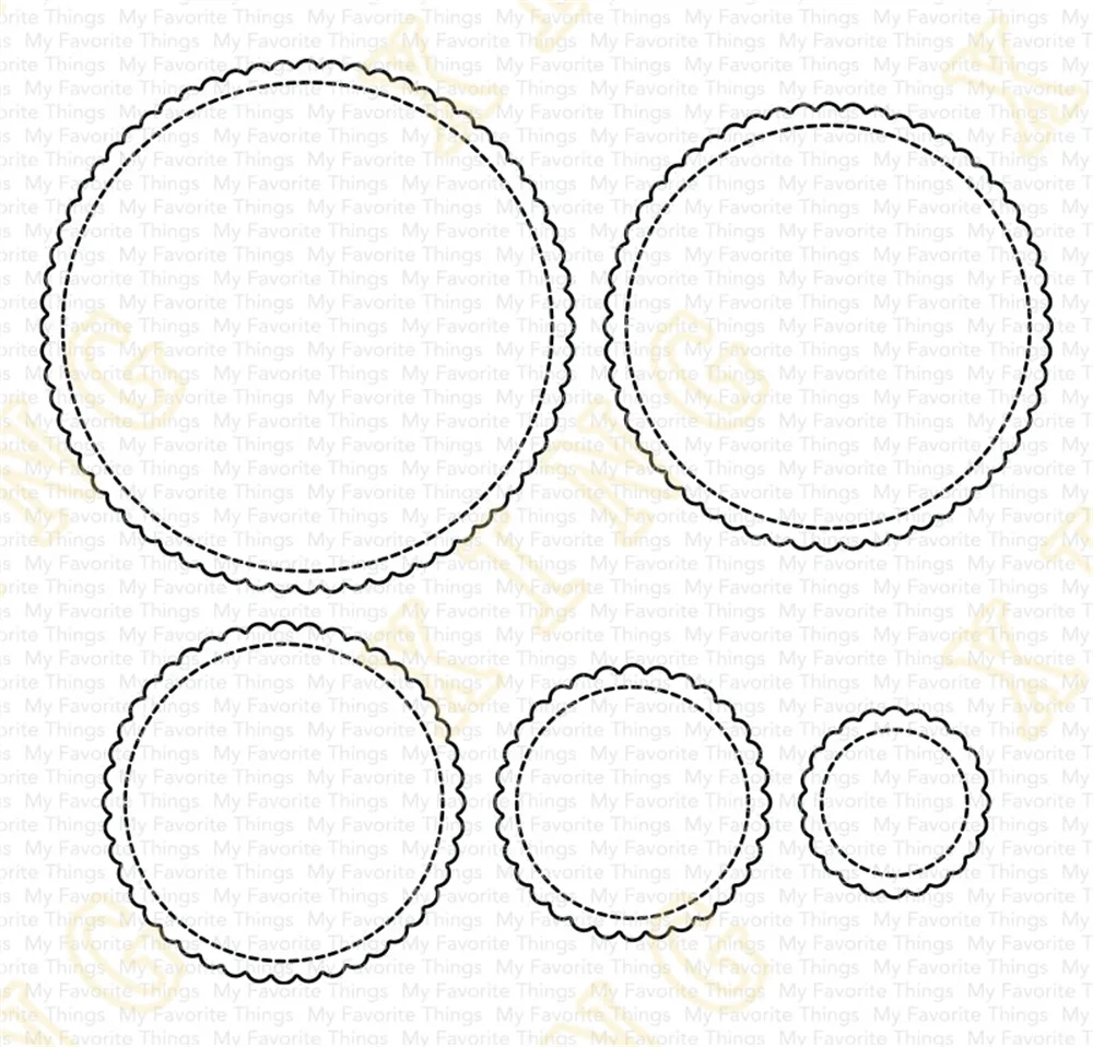 Stitched Mini Scallop Circle Stax Die-Namics Metal Cutting Dies Scrapbook Diary Decoration Stencil Embossing Template DIY Card