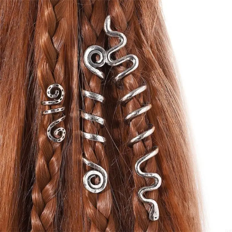 

T21F 3PCartistic Ethnic Hair Clip Set Уникальный спиральный спиральный дред ура