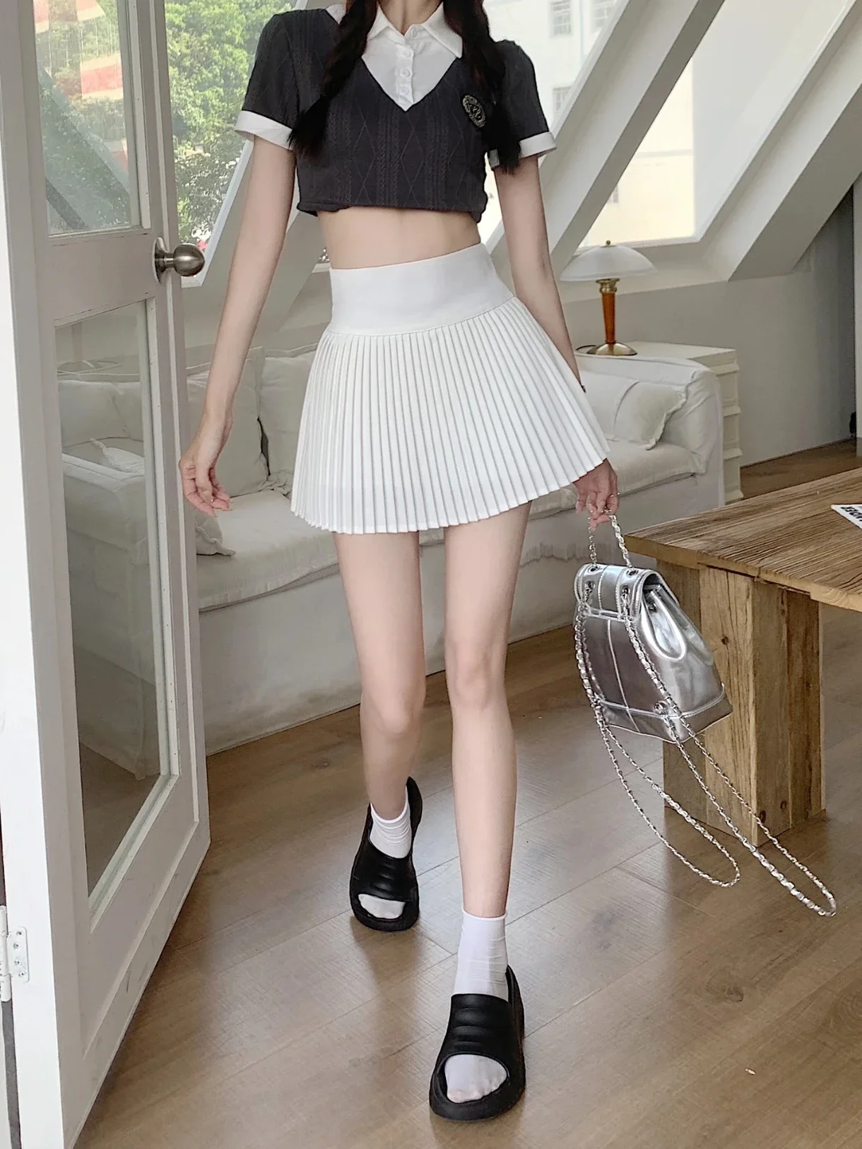 

Yoga Sports High Waist Pleated Skirt Solid Tennis Skirt Women Fitness Running Breathable Quick Drying Golf Skirt Fashion Summer