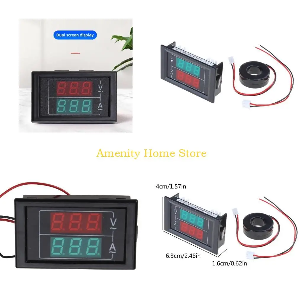 

F26C 50-500V 1-100A Led Digital Voltmeter Ammeter Volts Amp Current Panel Meter