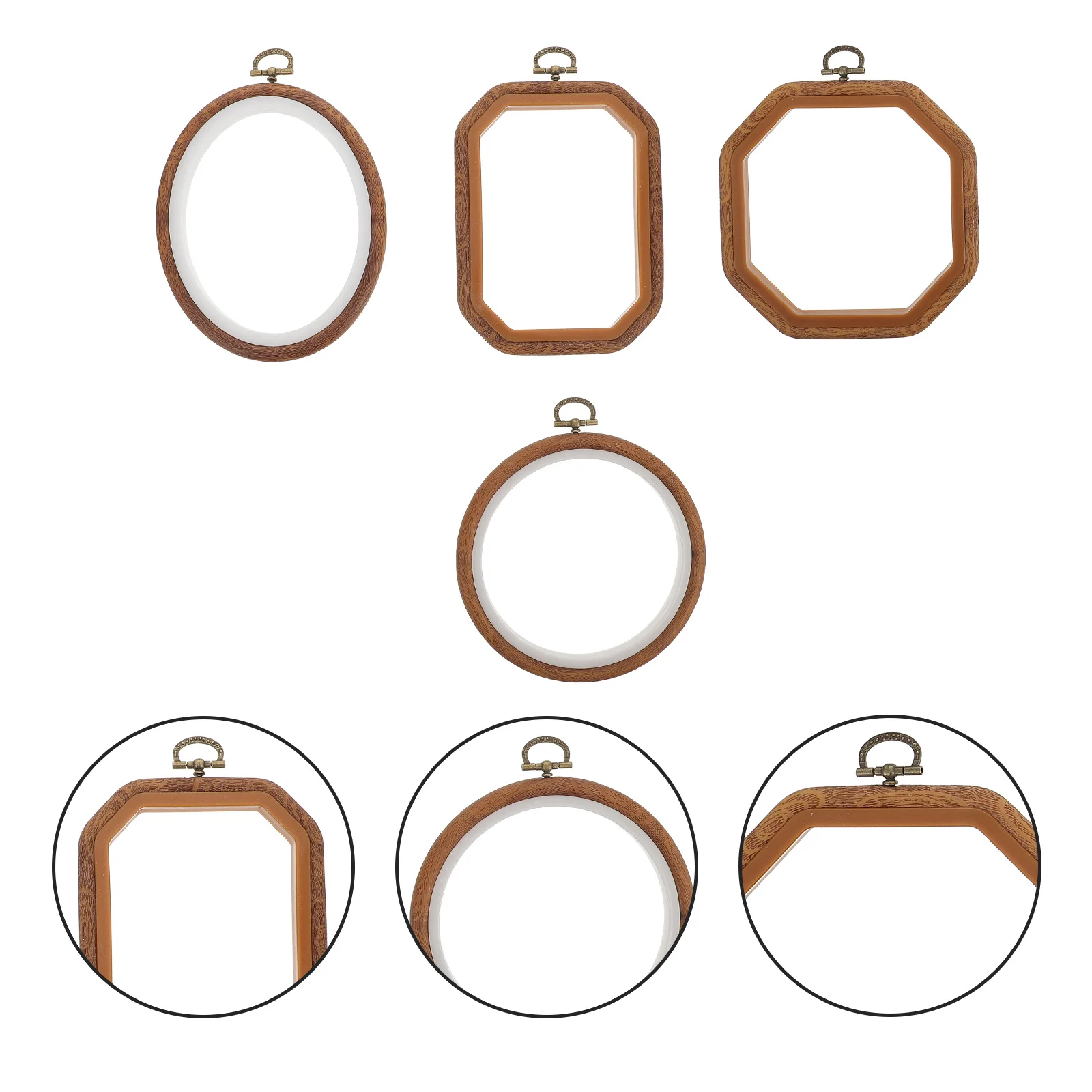 

4Pcs Plastic Embroidery Hoops Cross Stitch Frames Non-Slip DIY Needlework Circles Craft Tools Accessories for Stitching and