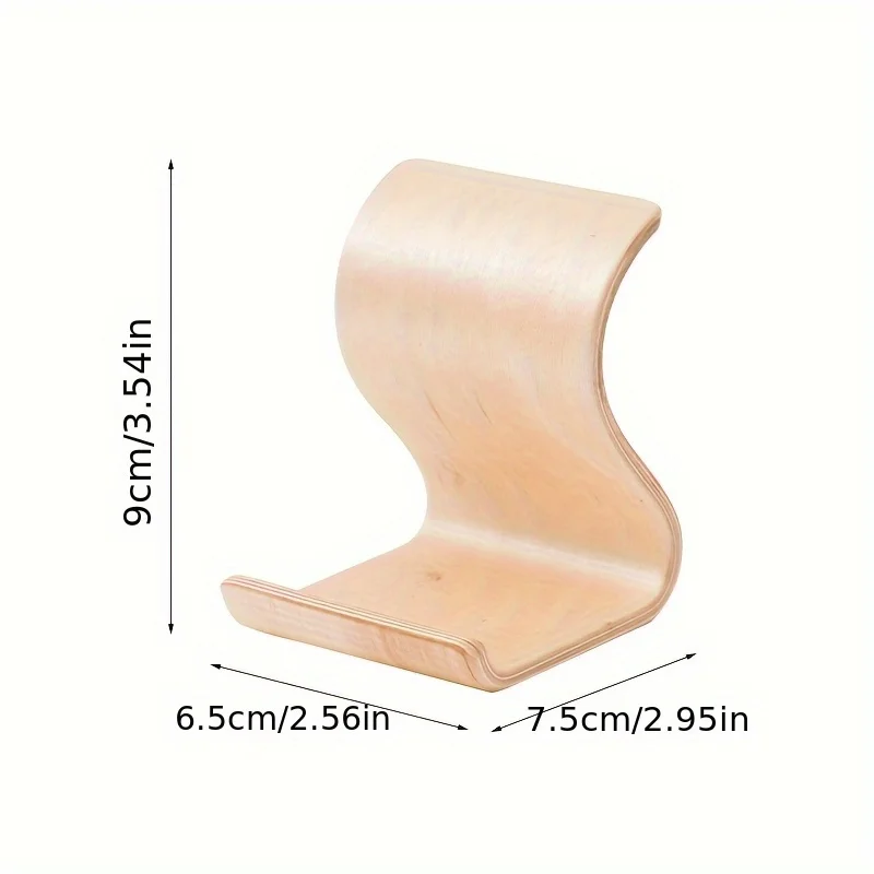 [New Wooden Phone Stand] New Wooden Portable Desktop Phone Stand | Creative Lazy Holder for iPad Tablet, Universal Mobile Stand view 3