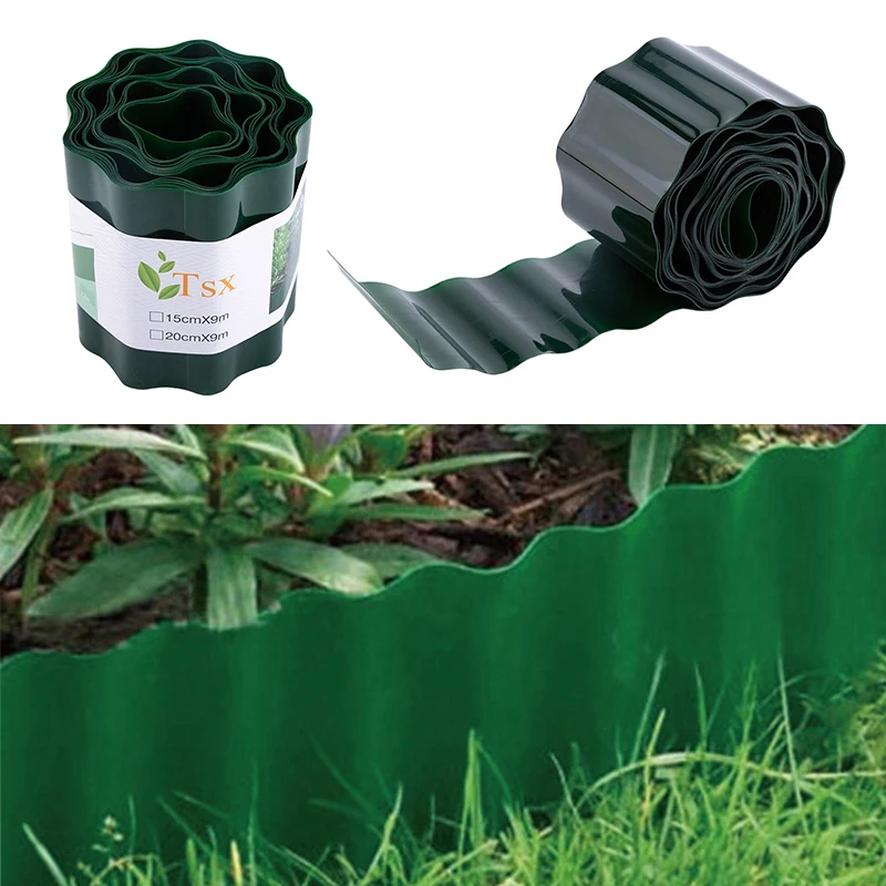 

Гофрированный пластиковый бордюр для сада, ландшафтный бордюр для газонов, клумб и овощных грядок, декоративный зеленый забор-ограждение для улицы