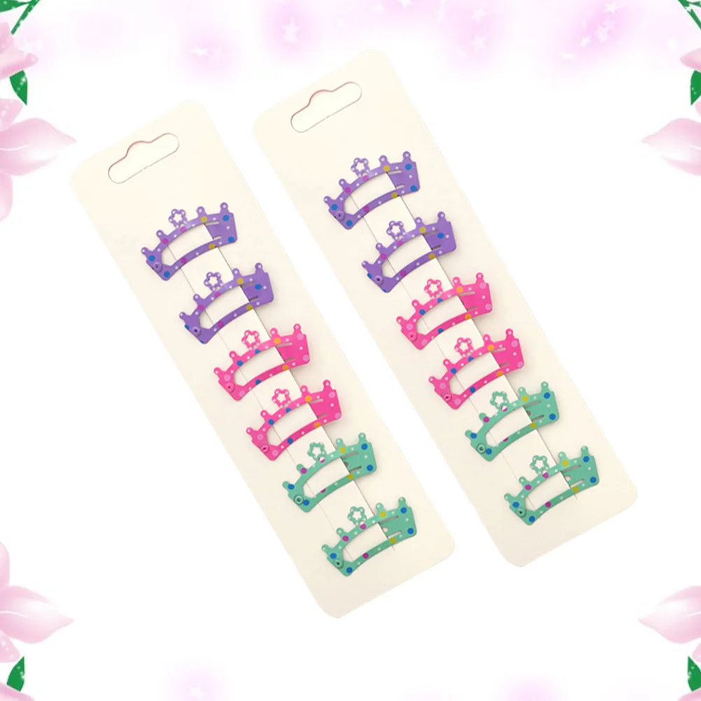 

12Pcs Girls Hair Clips Crown Shaped Metal Barrettes Bright Colorful Hairpins for Kids Toddlers Women Party Christmas Birthday