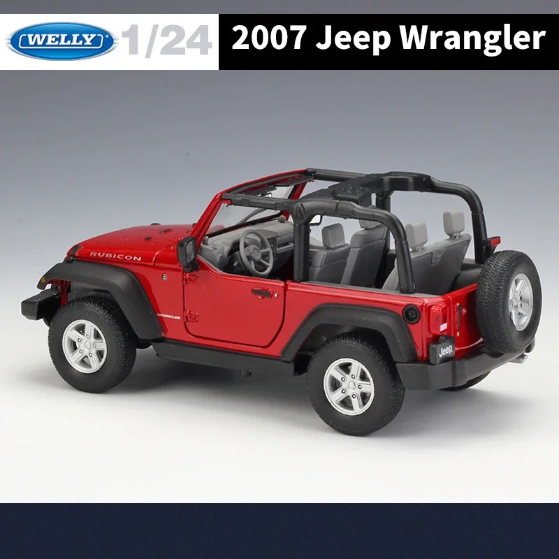 WELLY 1:24 2007, имитационная модель внедорожника из сплава Jeep Wrangler — идеальная детская игрушка и коллекционный подарок