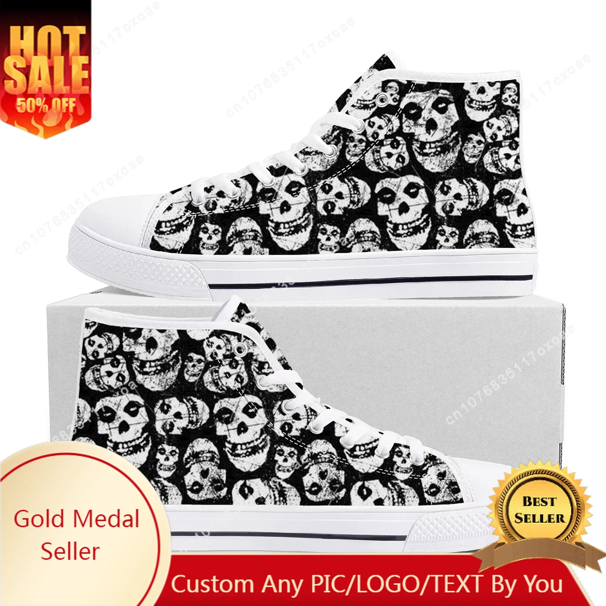 

Misfits Skull Shoes High Top Sneakers Mens Womens Teenager High Quality Canvas Sneaker Couple Casual Shoe Customize Shoe
