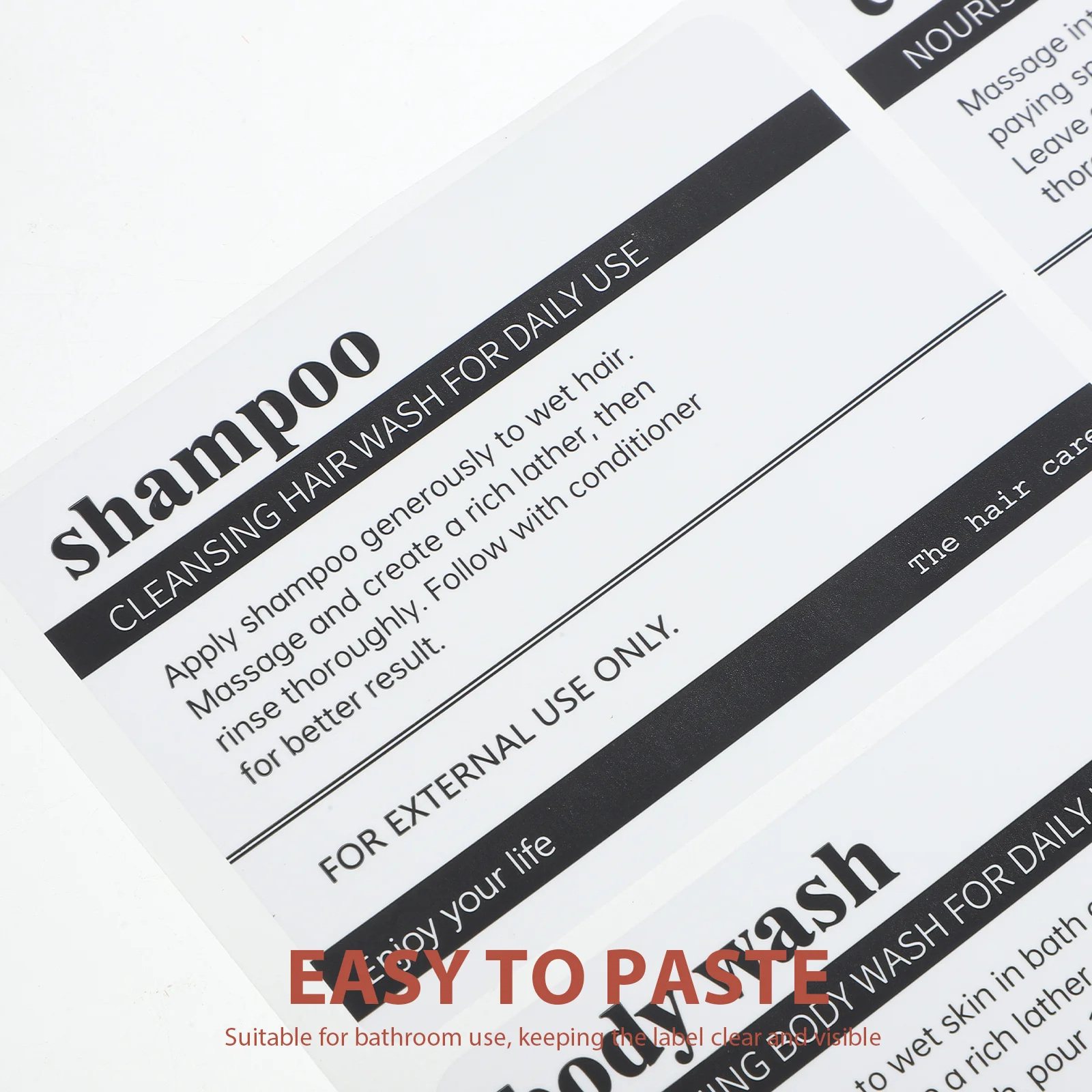 

8 Sheets Toiletries Labels Sticker Self Adhesive Pvc Skincare Bottle Organizer Bathroom Storage Folder Label