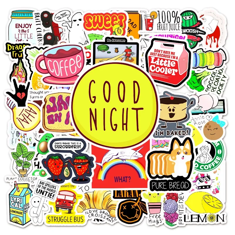 2Sets = 100Pcs Cartoon Vines Graffiti Stickers Computer Luggage Scooter Stickers