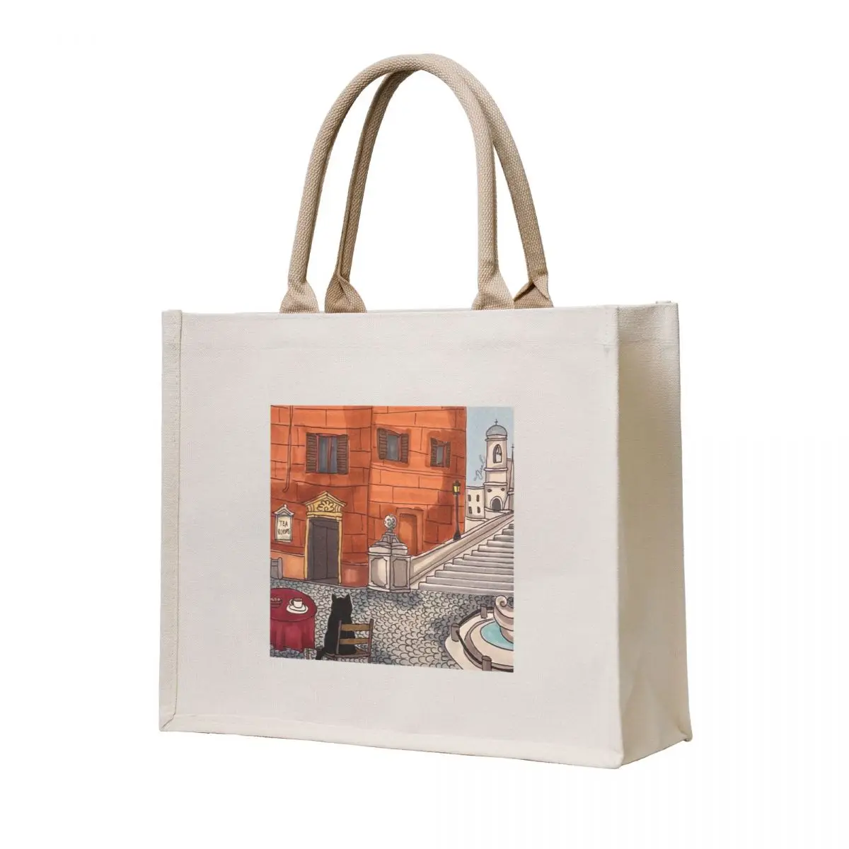 

Journal of a Cat in Rome - Piazza di Spagna Tote Bag tote bag men personalized tote bag Custom