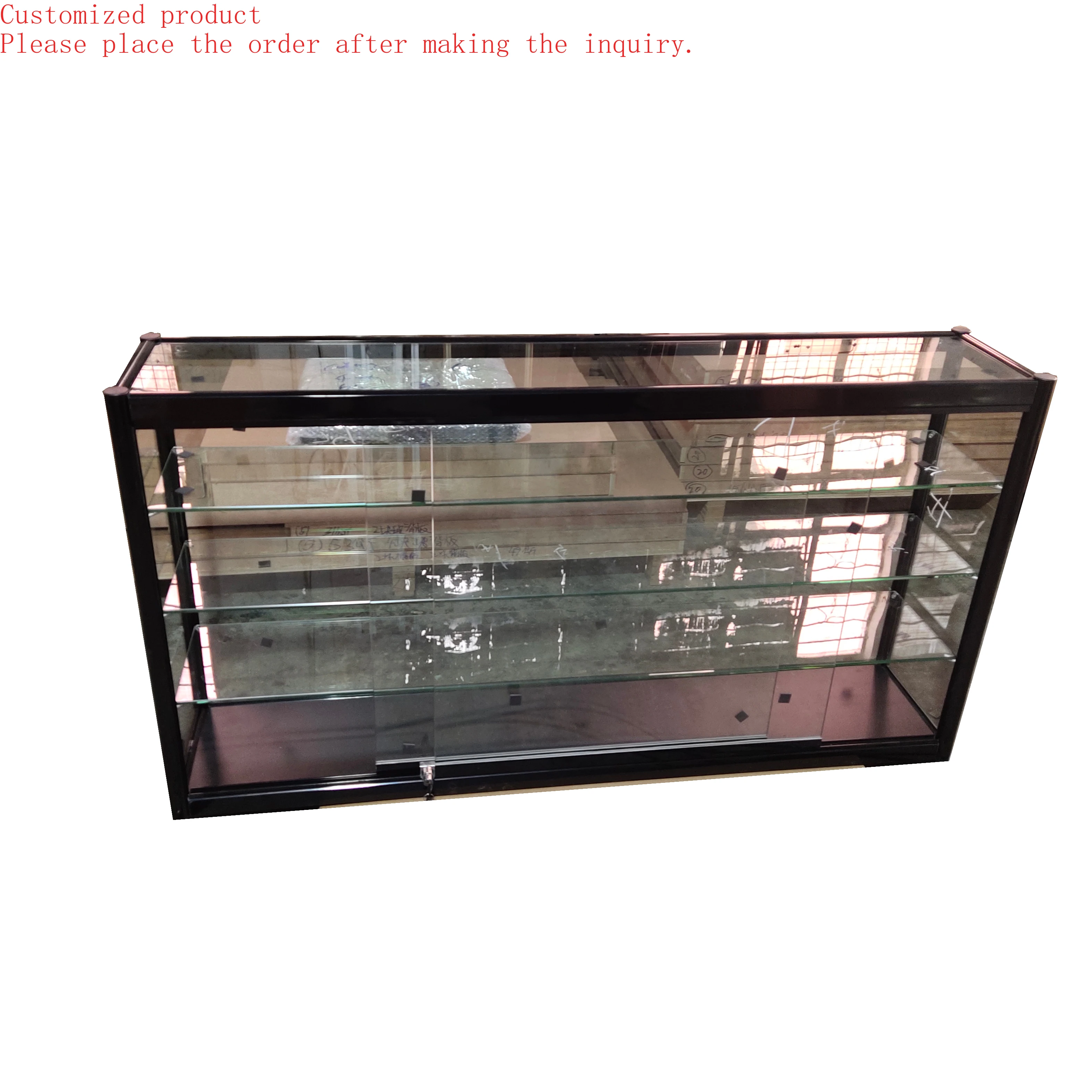 

Custom.New Design Aluminum Short Glass Showcase Display Cabinet for Jewelry Shop Smoke Shop