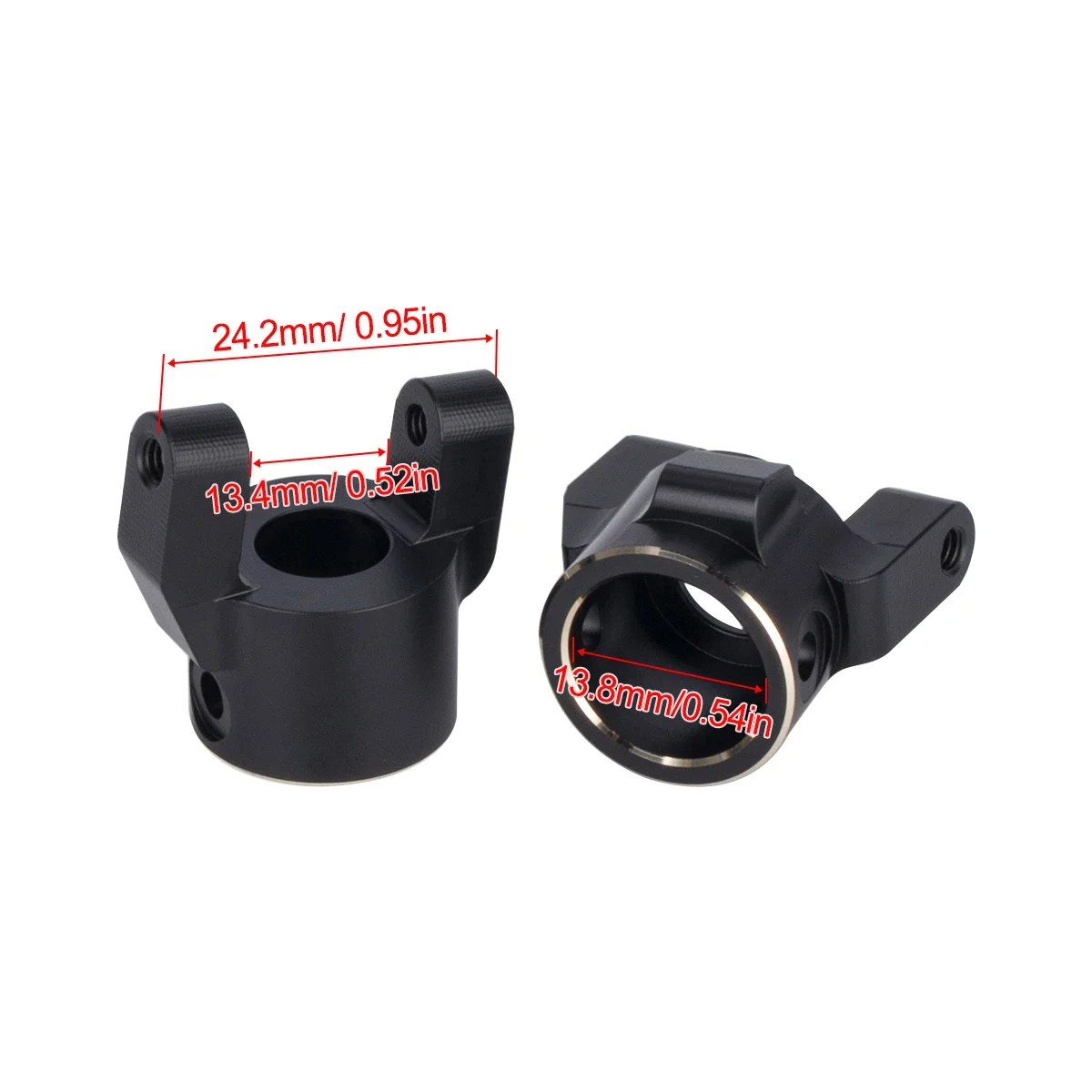 2Pcs Black Coating Brass Front Axle C Hub Carrier 36g for 1/10 RC Car Crawler Axial SCX10 PRO Upgrade Parts