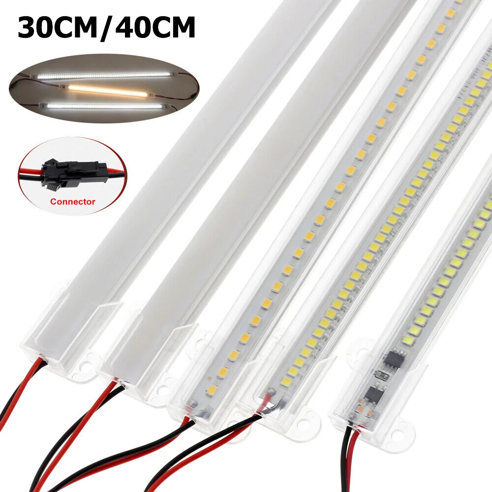 30cm / 40cm a mené la lumière de bande de tube 72led blanche smd2835 220V lampe de cuisine décorative bande d'éclairage de profil blanc laiteux