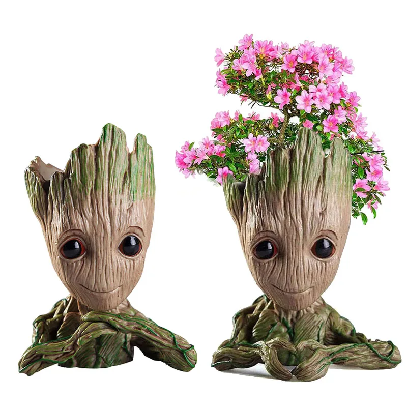 Adorno de decoración del hogar, figurita de Groot, árbol, hombre, figura de Anime, macetas de jardín, macetas, Portalápices para oficina en casa, juguetes para niños, regalos