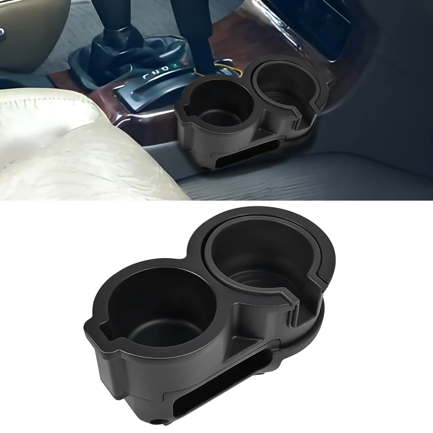 

Double Cup Holder Water Bottles Phones Black Interior Accessories for Toyota 4Runner 3rd Generation 1996 1997 1998 1999-2002