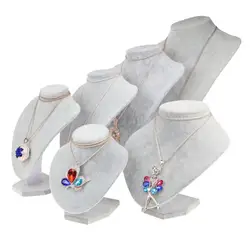 Jewelry Display Stand with Pendant for Gray Necklace Mannequin Display Stand