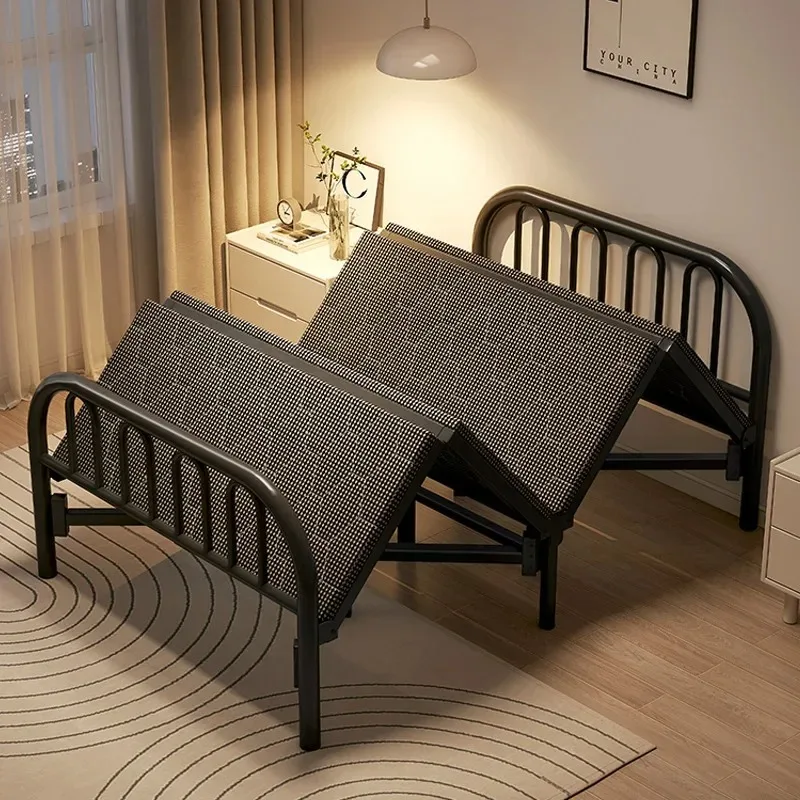 Rollaway Bed Single Household Adult Simple Double 1.2m Dormitory Rental Room Hard Bed Iron Bed Lunch Break