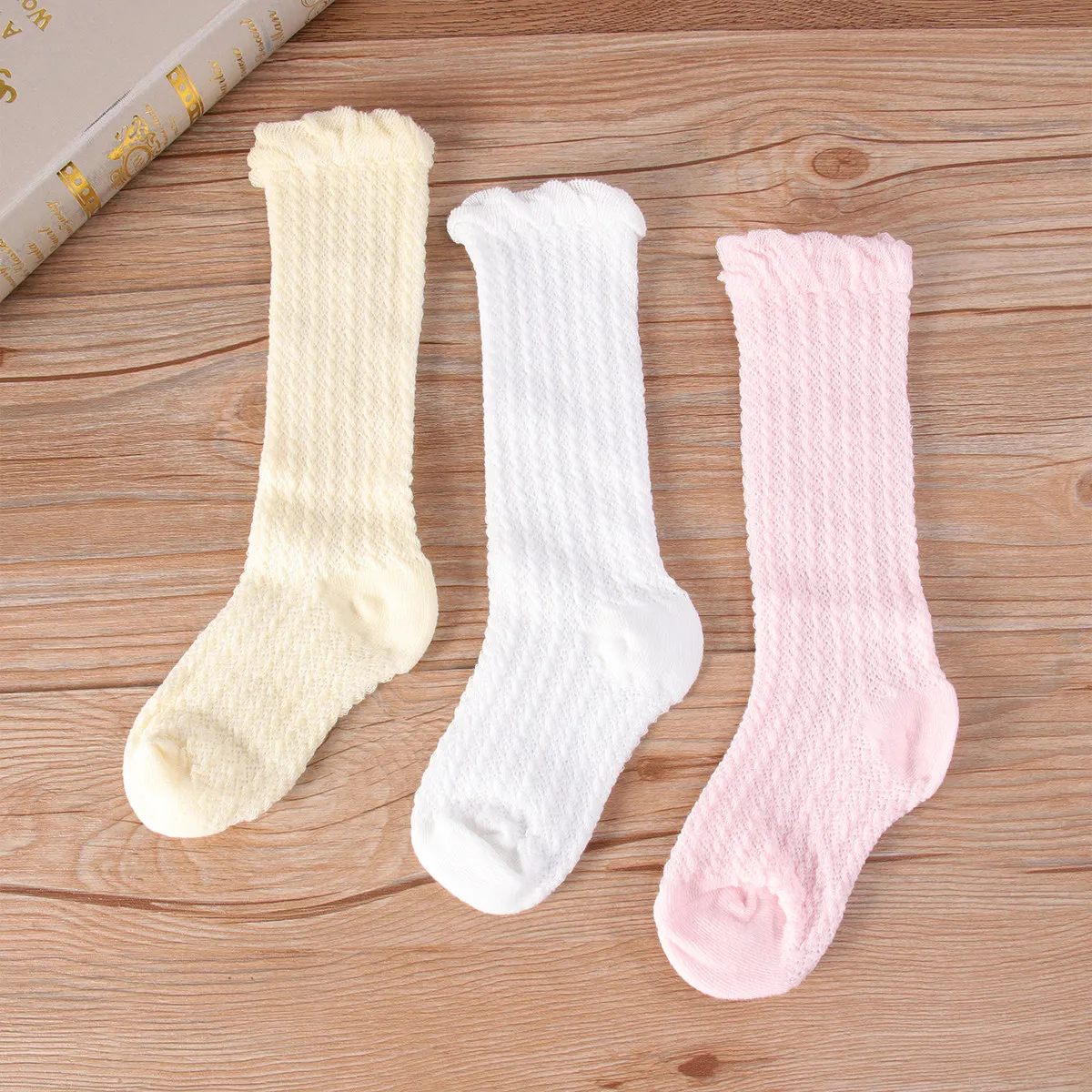 3Pairs Anti-Mosquito Long Sock - Unisex Baby Socks Non Slip 评论和价格