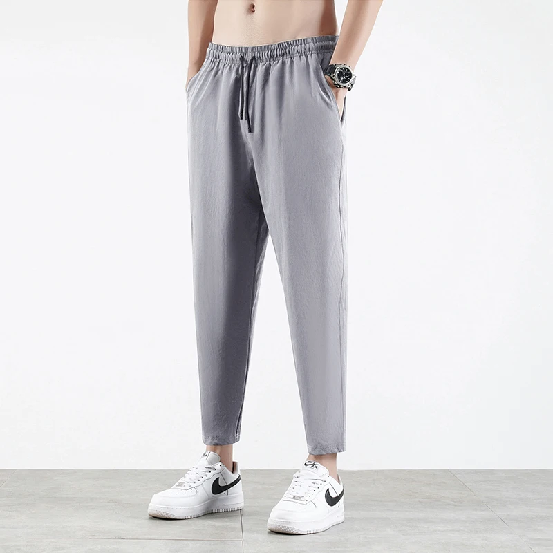 Męskie spodnie codzienne Business Stretch Slim Fit Elastic Waist Jogger Korean Classic Blue Black Grey Męskie spodnie markowe