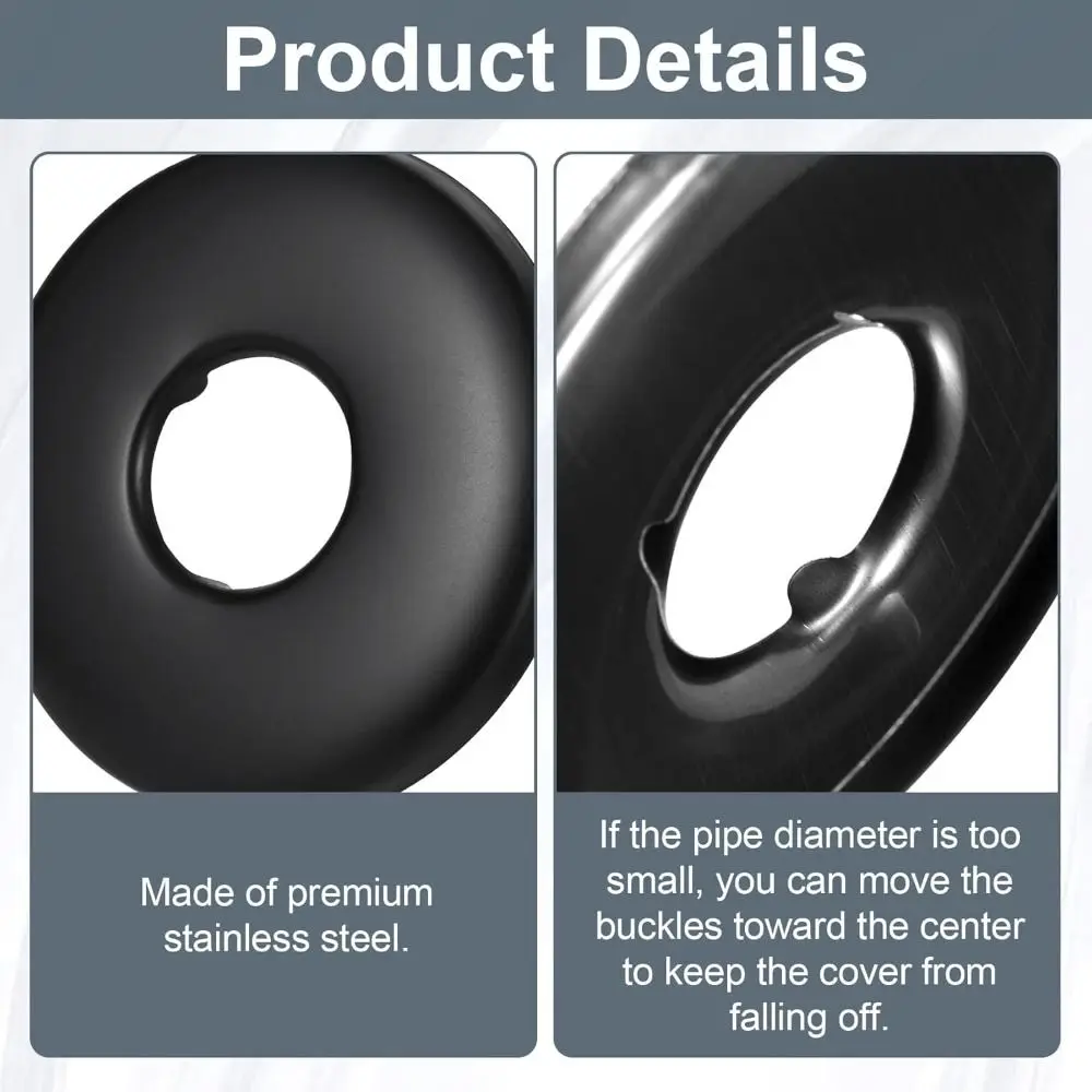 New Stainless Steel Shower Faucet Cover Black Chrome Finish Faucet Decorative Cover Flange Cover Plate