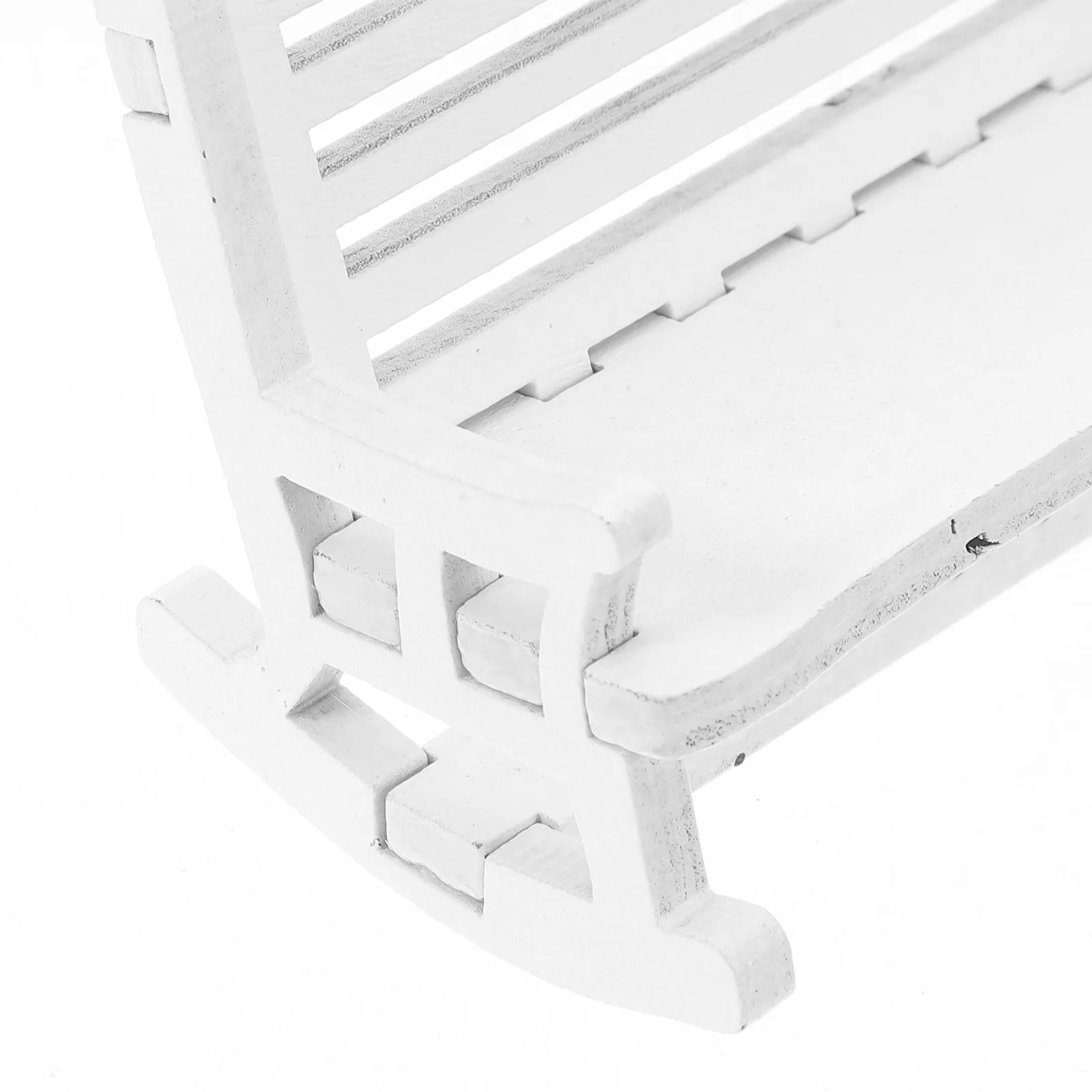 2 قطعة كرسي متأرجح خشبي عتيق أثاث مصغر زخرفة كرسي هزاز خشبي مصغر مقعد صغير للديكور المنزلي #5