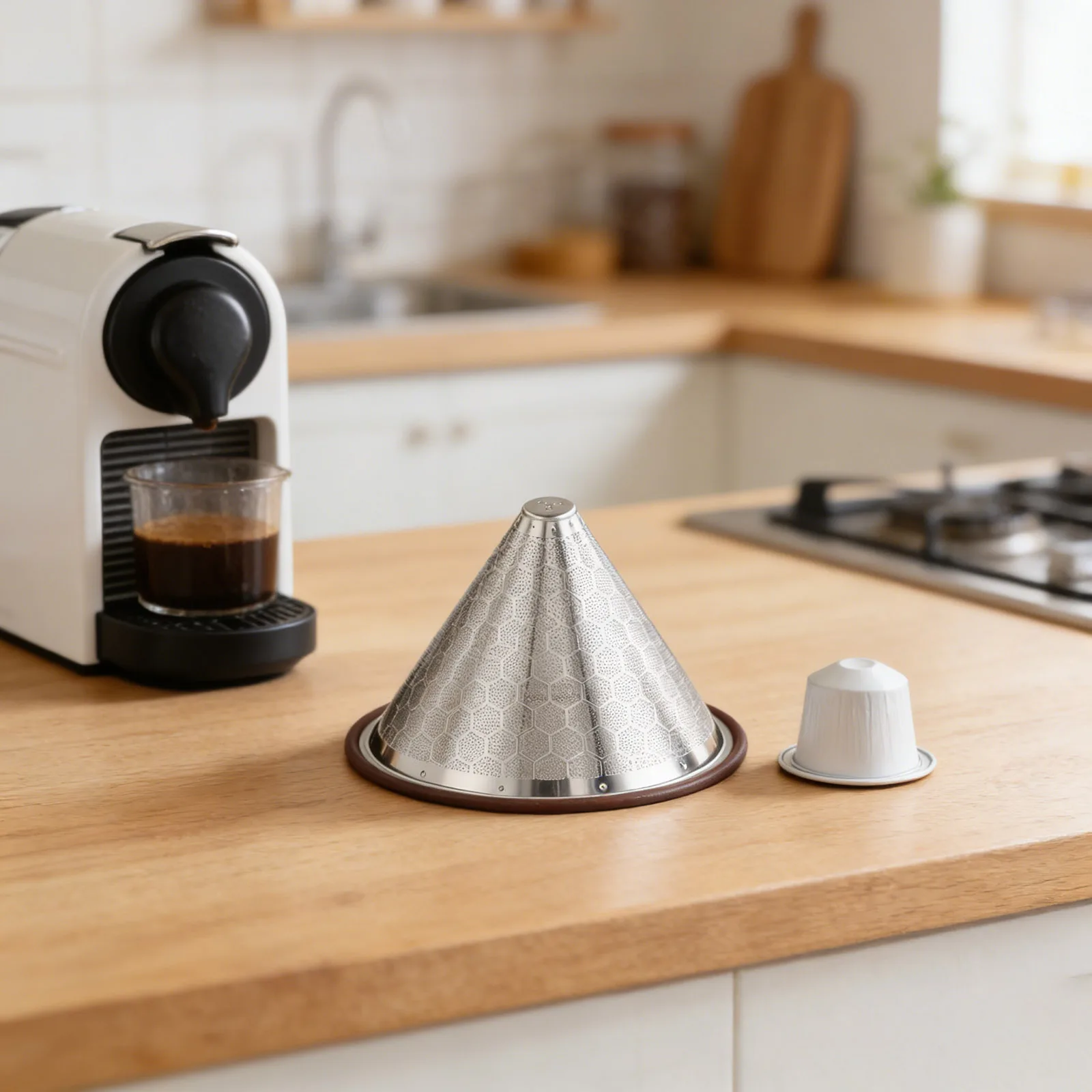 Reusable Stainless Steel Coffee Filter Paperless Fine Mesh Strainer for 13 Cups Designed for Consistent and for Clean Coffee