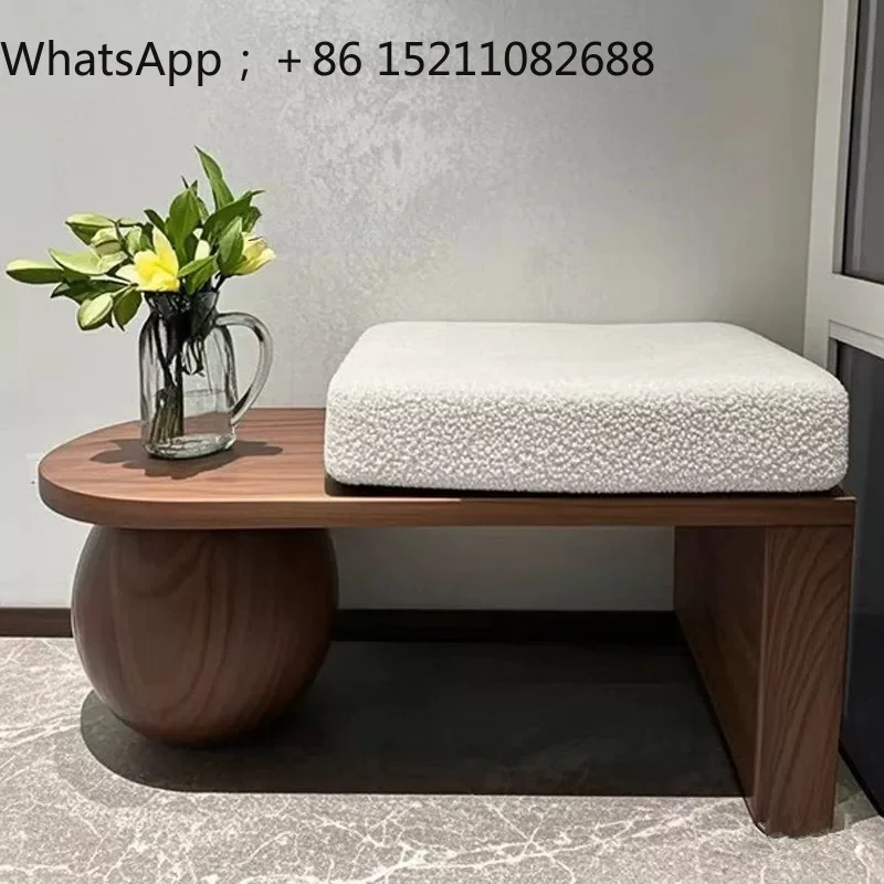 SCY medieval style shoe change stool furniture, shoe stool at the entrance, long strip low stool at the end of the bed