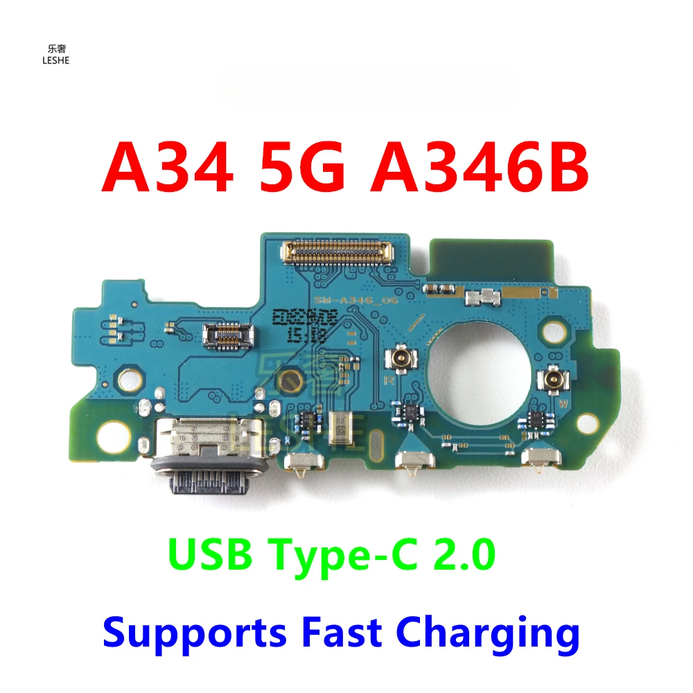 

Для Samsung Galaxy A34 5G A346B SM-A346B Разъем для док-станции USB Type-C 2,0 Зарядное устройство Порт зарядной платы Гибкий кабель