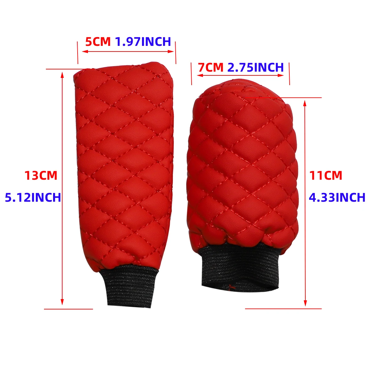 2 Sets PU Leather Stereo Embroidery Car Handbrake Cover Handle Set Manual Gear General Automotive Supplies