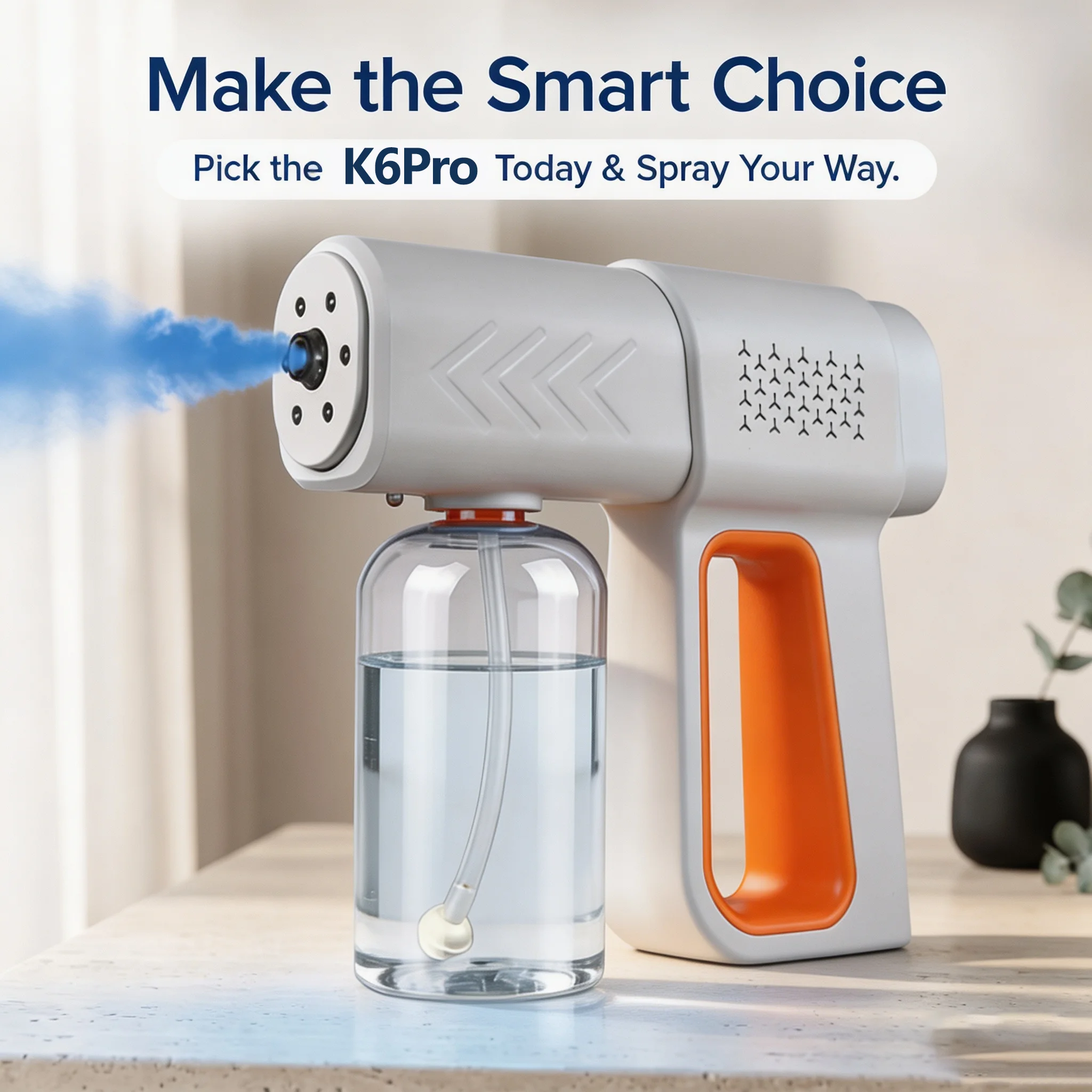 TIMESS K6Pro Relectric nano blue light steam spray gun  wireless atomizing sterilizer atomized household handheld sterilizer