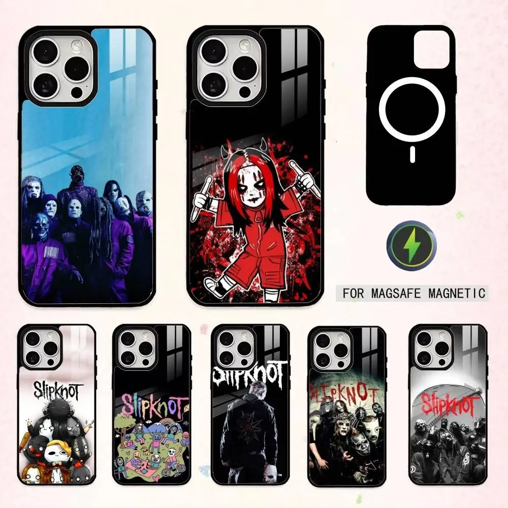 حافظة هاتف S-Slipknot B-Band لهاتف iPhone17,16,15,14,13,12,11 Plus، Pro Max Magnetic للشحن اللاسلكي Magsafe #1