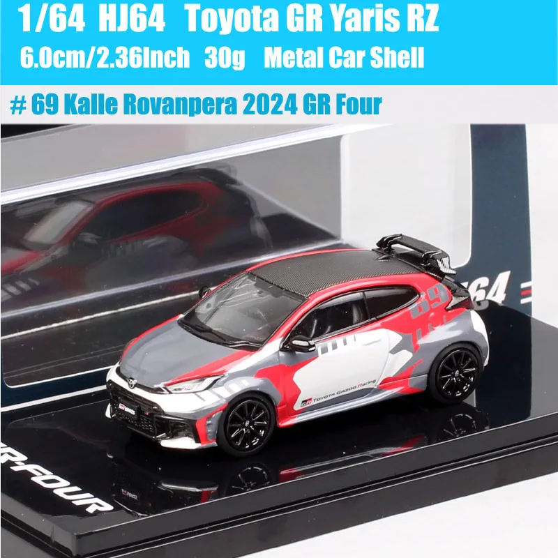 HJ64 1/64 schaal Toyota GR Yaris RZ 2024 GR Four Advan Kalle Rovanpera # 69 Diecast speelgoedvoertuigen automodel hobby Japan verzamelobject