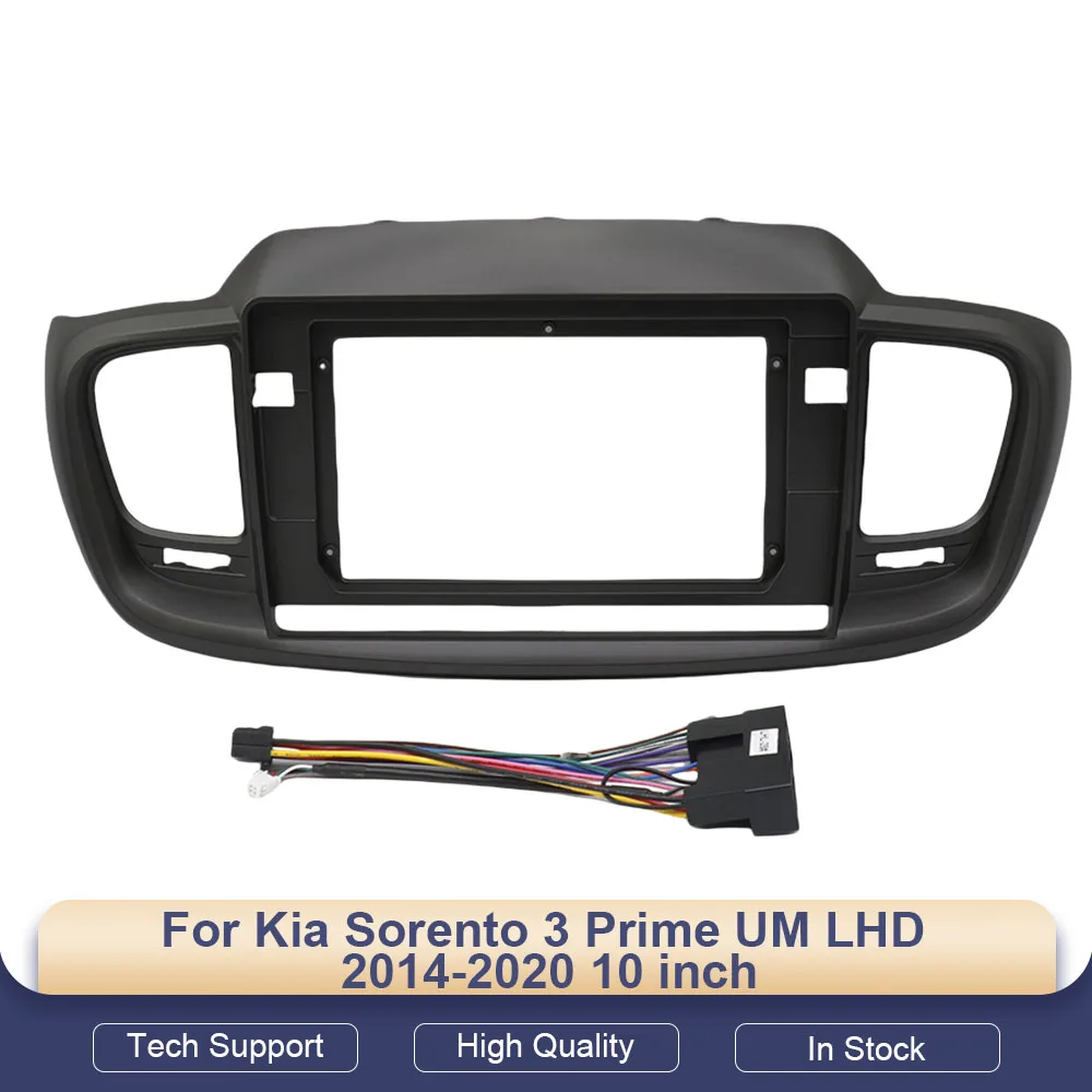 Car Radio Fascias Frame For Kia Sorento 3 Prime UM LHD 2014-2020 10 inch Stereo Panel Harness Wiring Cable Adapter Canbus Mount