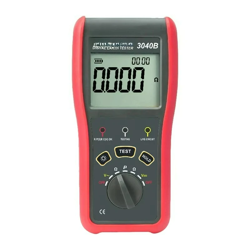 EM3040B Soil Resistivity Tester Aux Alarm Data Store 300 Groups Earth Resistance/Soil Resistivity Tester