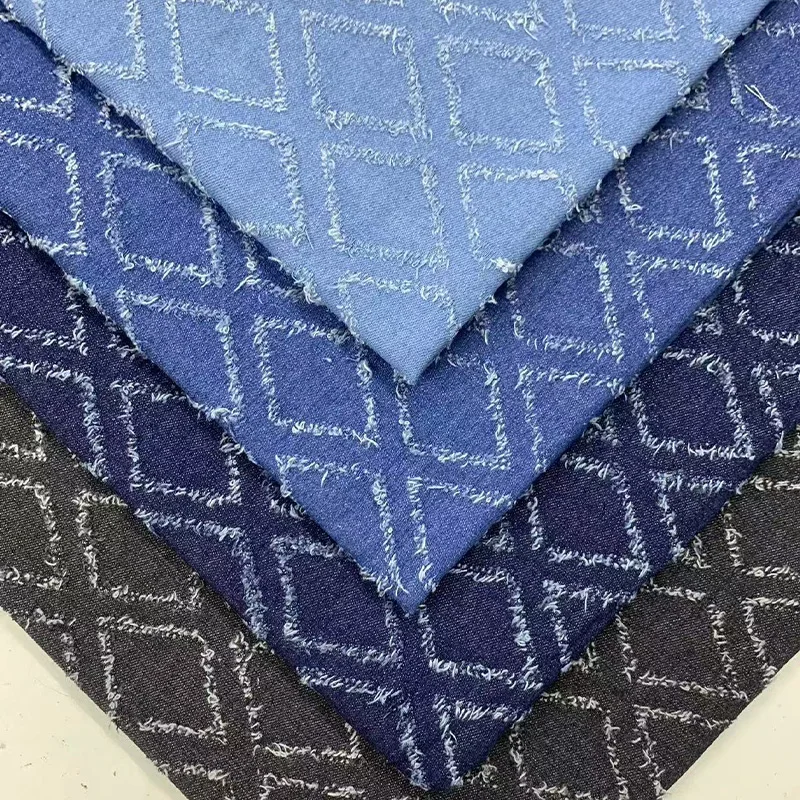 

Denim Fabric Washed Geometric Patterns Denim for Sewing Dresses, Bags, Pants, Hats DIY Textile Cloth Soft and Wearable