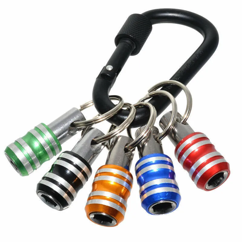 60Set 1/4 Inch Hex Shank Screwdriver Bits Holder Keychain Extension Quick Release Drill Screw Adapter Socket Bits Tool