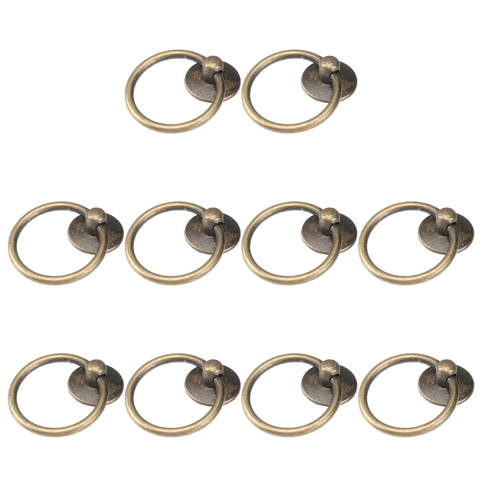 12 قطعة مقبض سحب أسود حلقة مادة حديد الزنك لخزانة درج مضمد خزانة خزانة الأثاث مقبض دائري الرجعية
