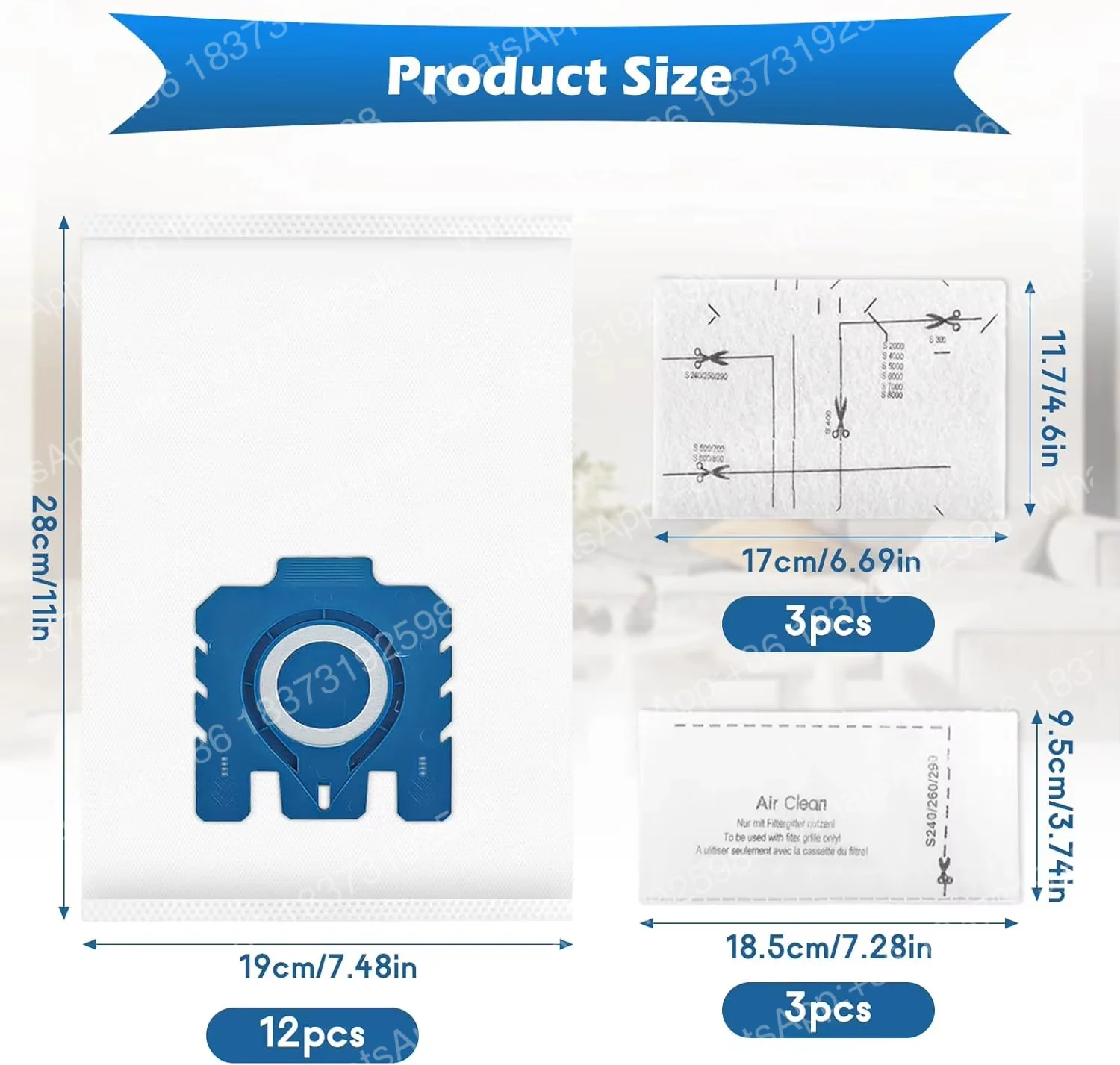 Bolsas de repuesto 3D Airclean para aspiradoras Miele GN Classic C1 Complete C1 C2 C3 S227 S240 S270 S400 S2 S5 S8