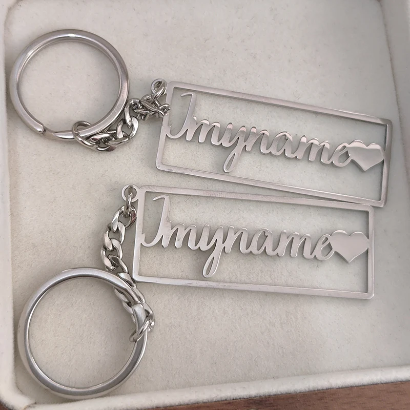 

Персонализированный брелок-подвеска из нержавеющей стали с гравировкой имени/текста/буквы, защита от потери, металлическое кольцо для ключей, подарки, ювелирные изделия