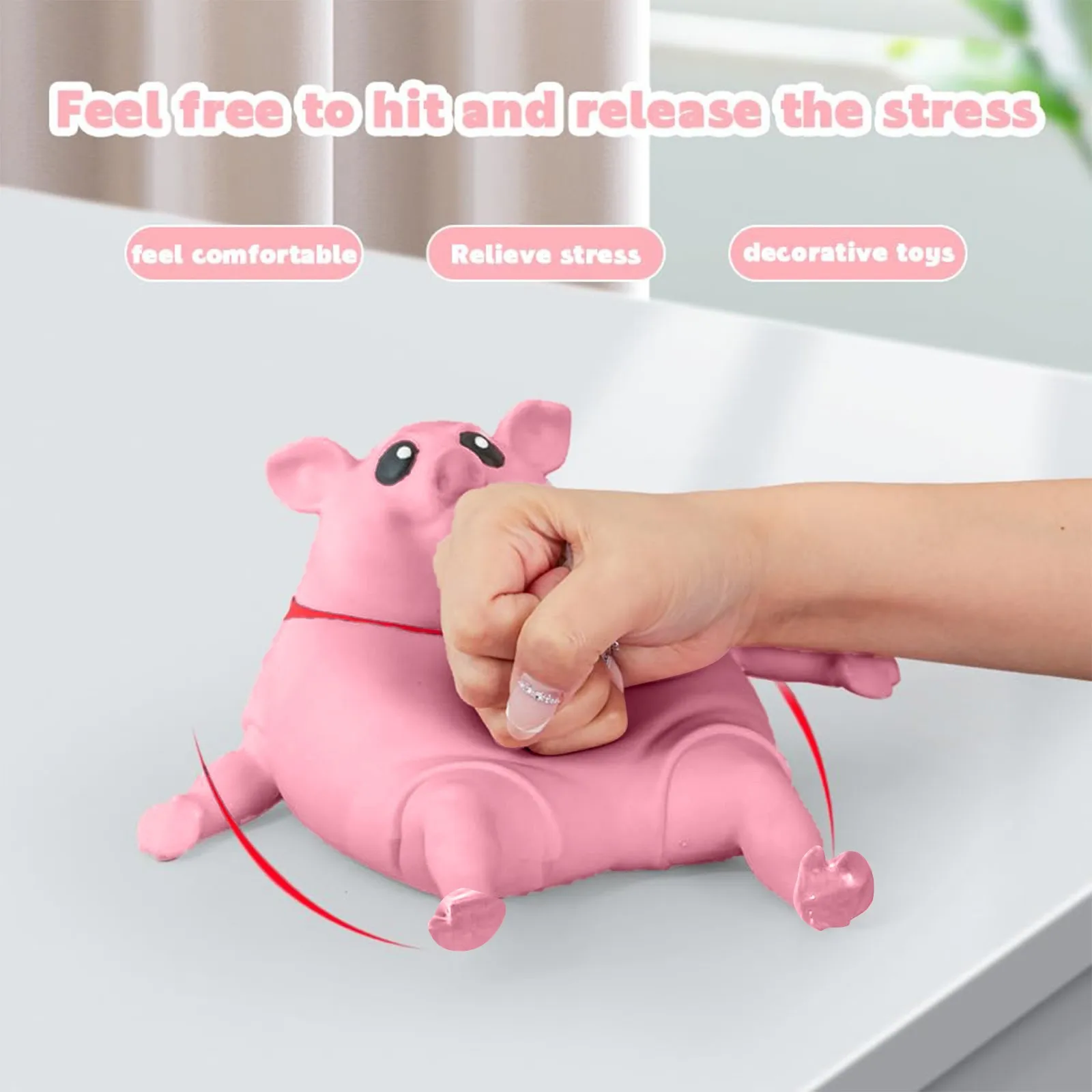 ความแปลกใหม่ของเล่นหมูสีชมพูของเล่นนุ่มและยืดหยุ่น Decompression ของเล่น Decompress และยืดความเครียดหมูความเครียดบรรเทาของเล่นสําหรับเด็กผู้ใหญ่
